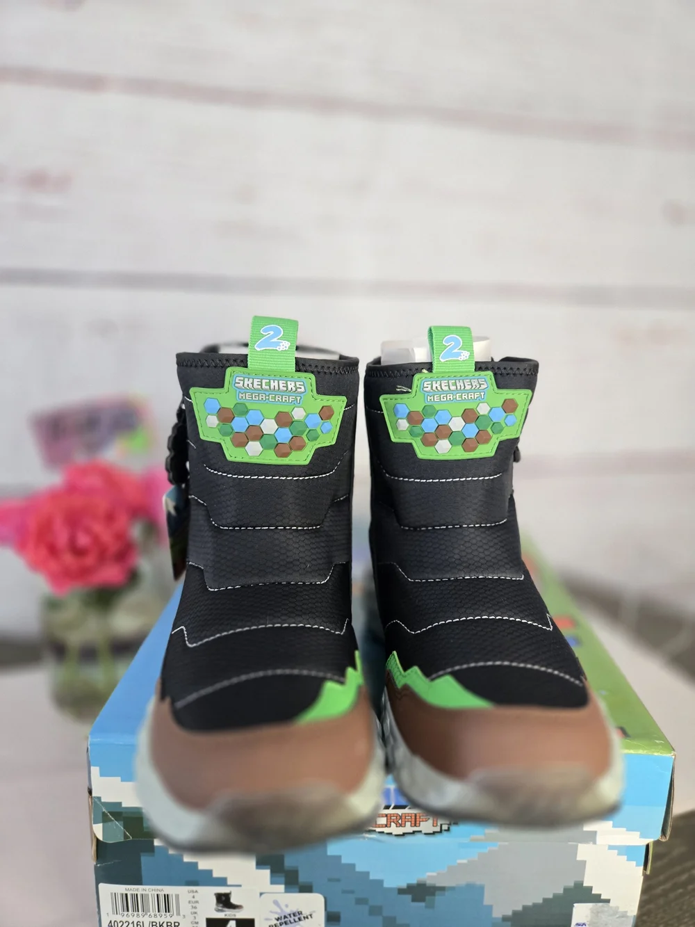 NWT Skechers Black & Brown Kids Water-Repellent Winter Boots